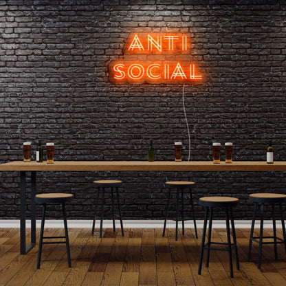 Antisocial Led Neon Sign - Shineneon