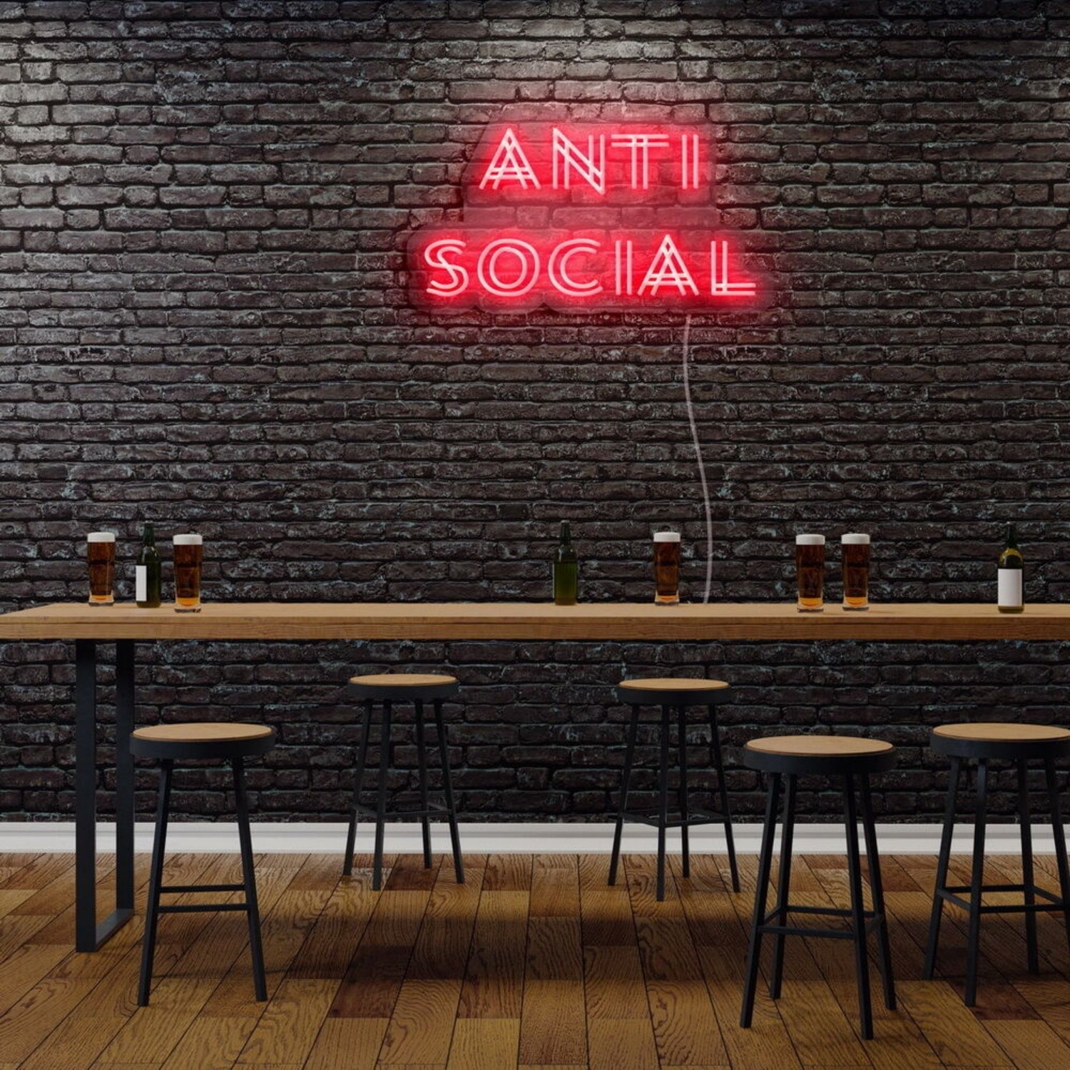 Antisocial Led Neon Sign - Shineneon