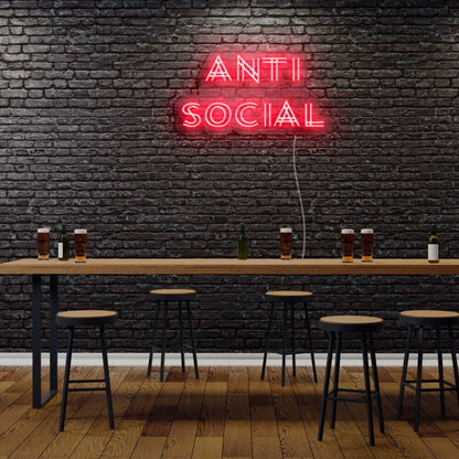 Antisocial Led Neon Sign - Shineneon