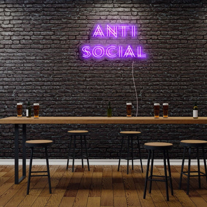 Antisocial Led Neon Sign - Shineneon