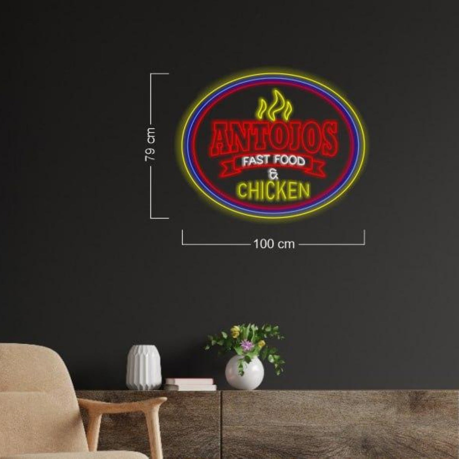Antojos Fast Food And Chicken Led Neon Sign | Shineneon