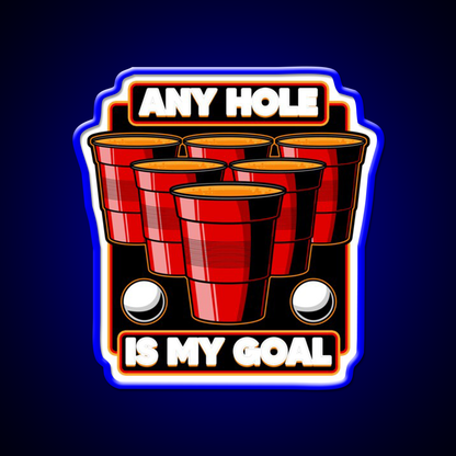 Any Hole Is My Goal Beer Pong Pun Party Beer Bar Decor Led Neon Sign Rgb Color - LED neon sign view 5