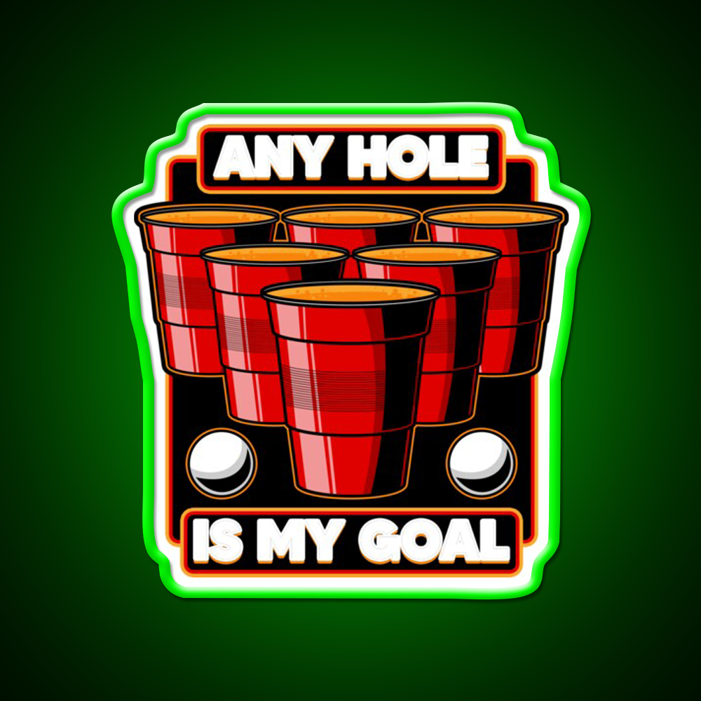 Any Hole Is My Goal Beer Pong Pun Party Beer Bar Decor Led Neon Sign Rgb Color - LED neon sign view 8