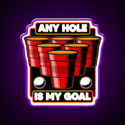 Any Hole Is My Goal Beer Pong Pun Party Beer Bar Decor Led Neon Sign Rgb Color - LED neon sign view 9