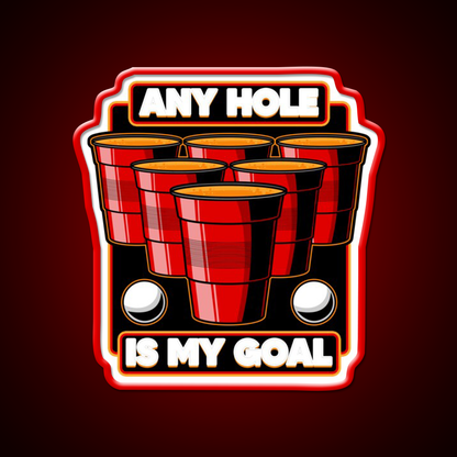 Any Hole Is My Goal Beer Pong Pun Party Beer Bar Decor Led Neon Sign Rgb Color - LED neon sign view 10