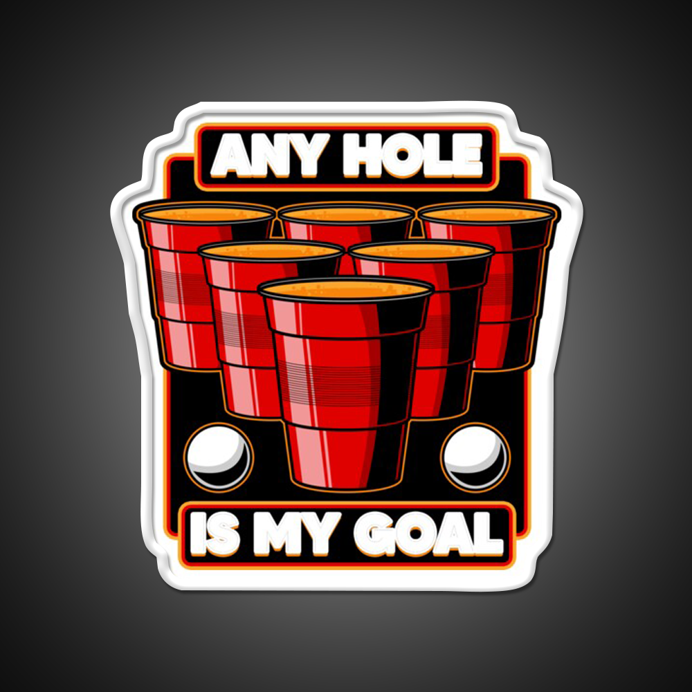 Any Hole Is My Goal Beer Pong Pun Party Beer Bar Decor Led Neon Sign Rgb Color - LED neon sign view 11