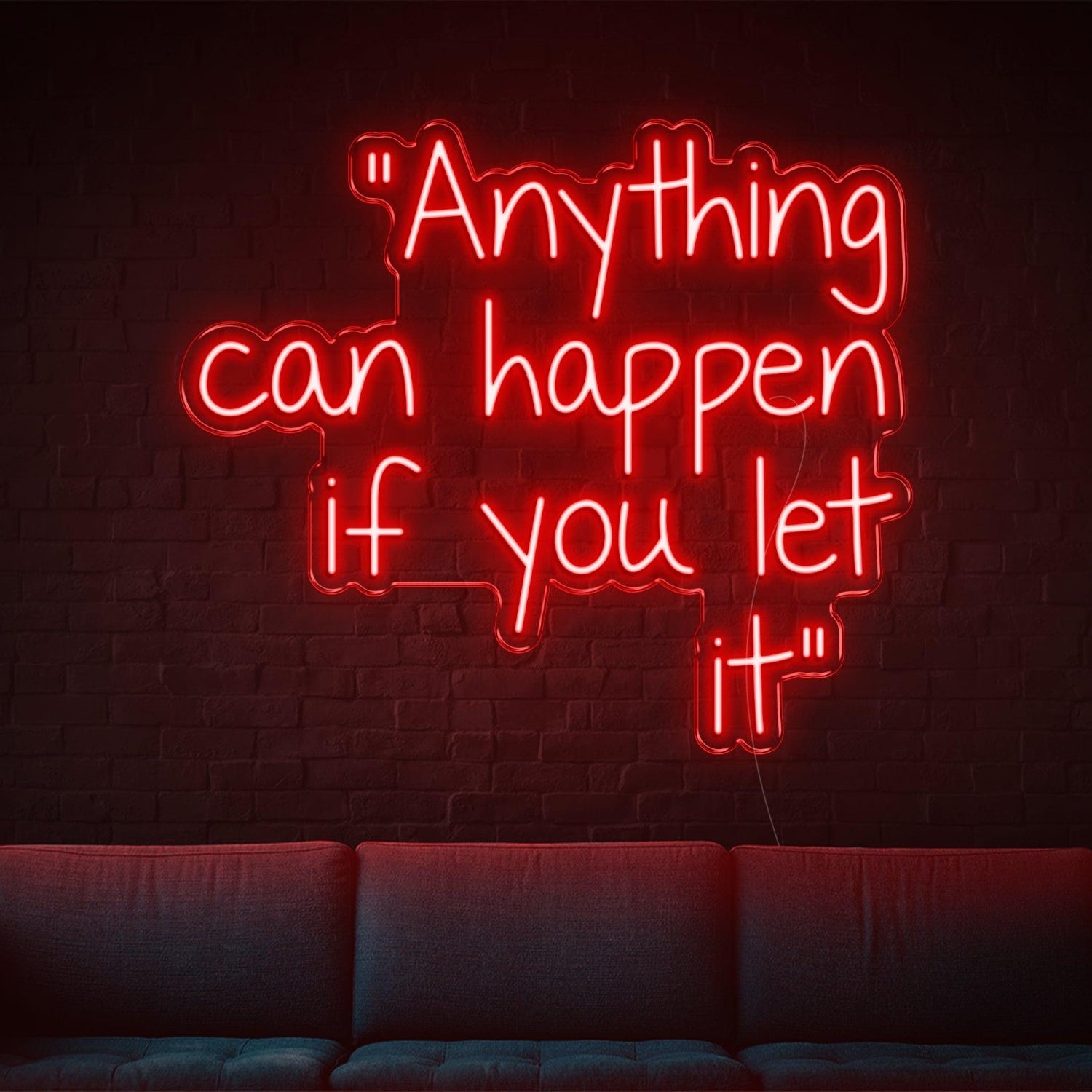 Anything Can Happen Red Script Led Neon Sign For Indoor Wall Art Decor | Shineneon