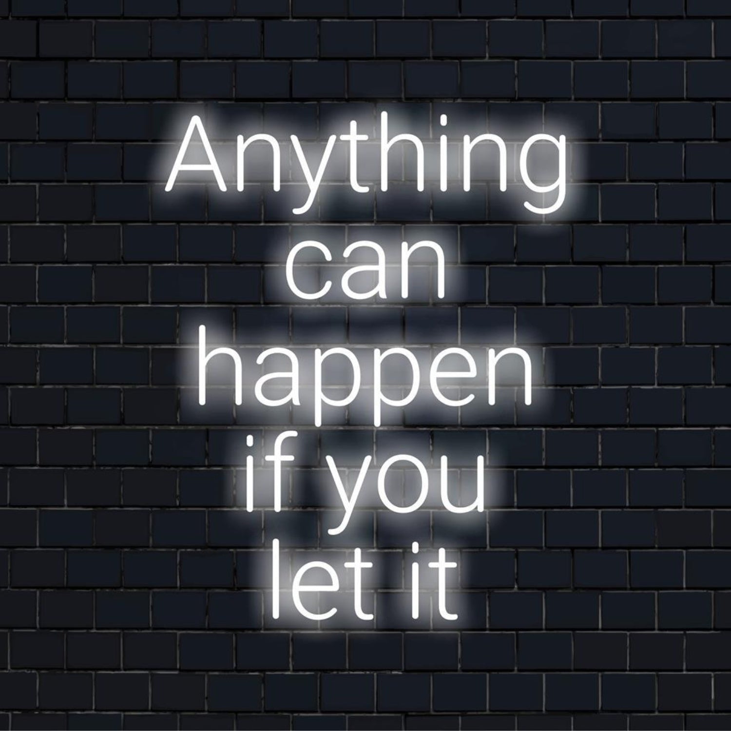 Anything Can Happen White Led Neon Sign Home Cafe Wall Art | Shineneon
