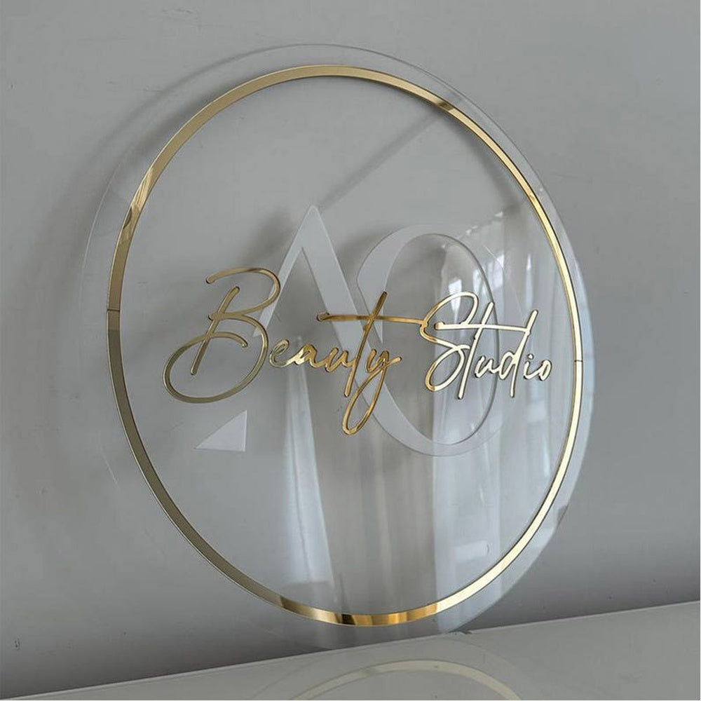 Ao Beauty Studio Acrylic Business Logo Sign