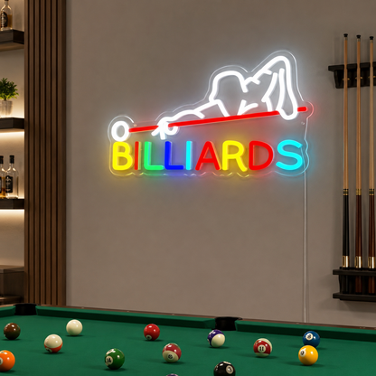 Aoizgmy Billiards Neon LED Wall Sign Pool Table Design For Game Room LED Neon Sign main product image