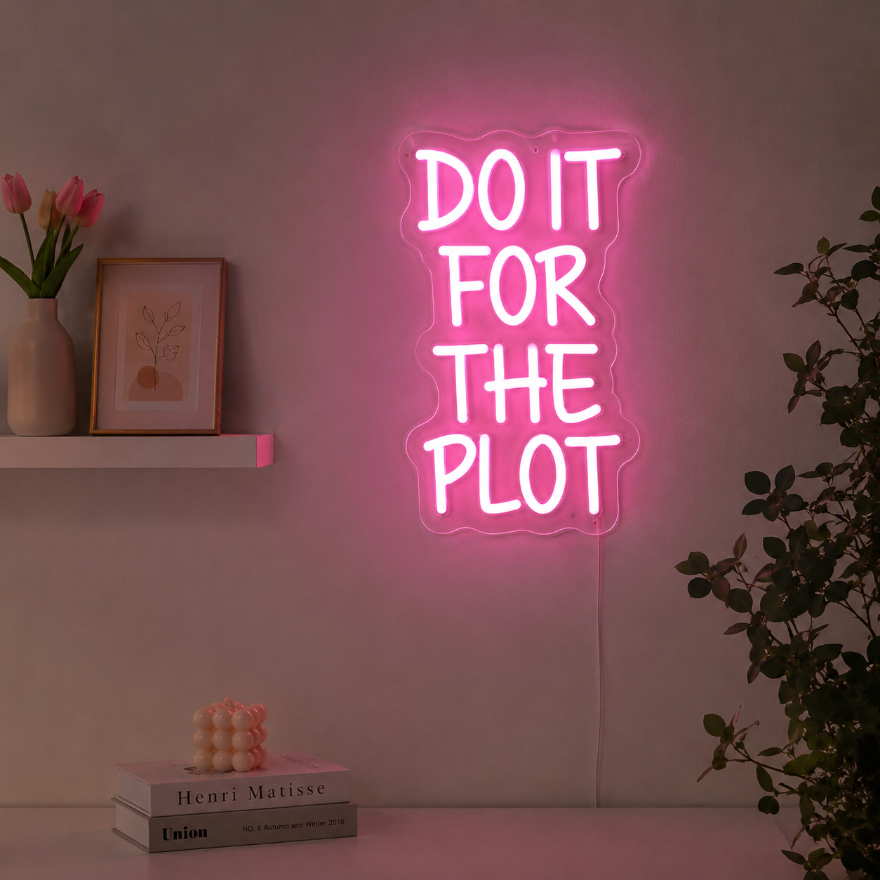Apartment Square Wall Decor LED Neon Sign Home Art main product image