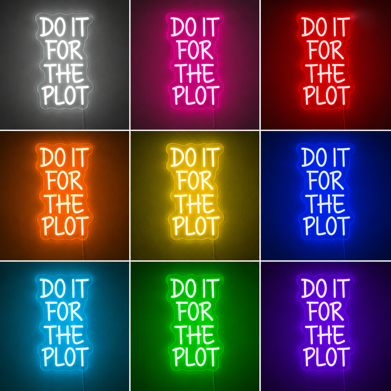 Apartment Square Wall Decor LED Neon Sign Home Art color grid