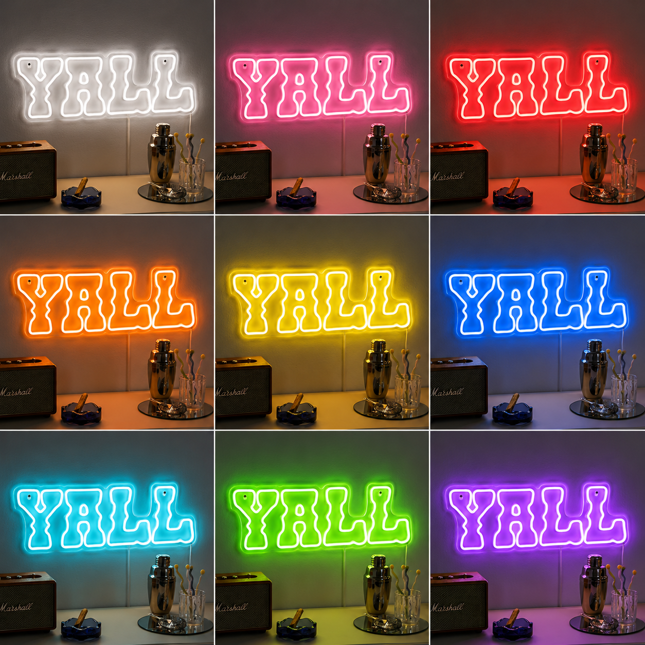 Apartment Wall Decor LED Neon Sign Home Decor color grid
