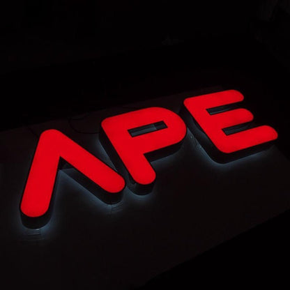 Ape 3D Frontlit Letters Metal Led Sign - Shineneon