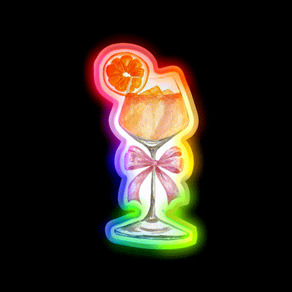 Aperol A Coquette Cocktail Bar Decor Led Neon Sign Rgb Color - LED neon sign close-up detail