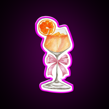 Aperol A Coquette Cocktail Bar Decor Led Neon Sign Rgb Color - Neon sign mounted on wall in room