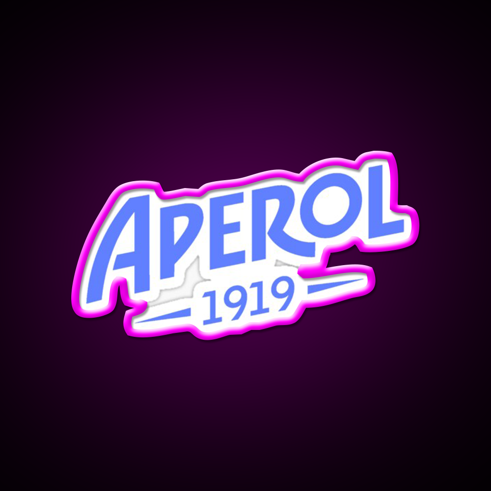 Aperol Blue Logo Cocktail Bar Decor Led Neon Sign Rgb Color - Neon sign mounted on wall in room