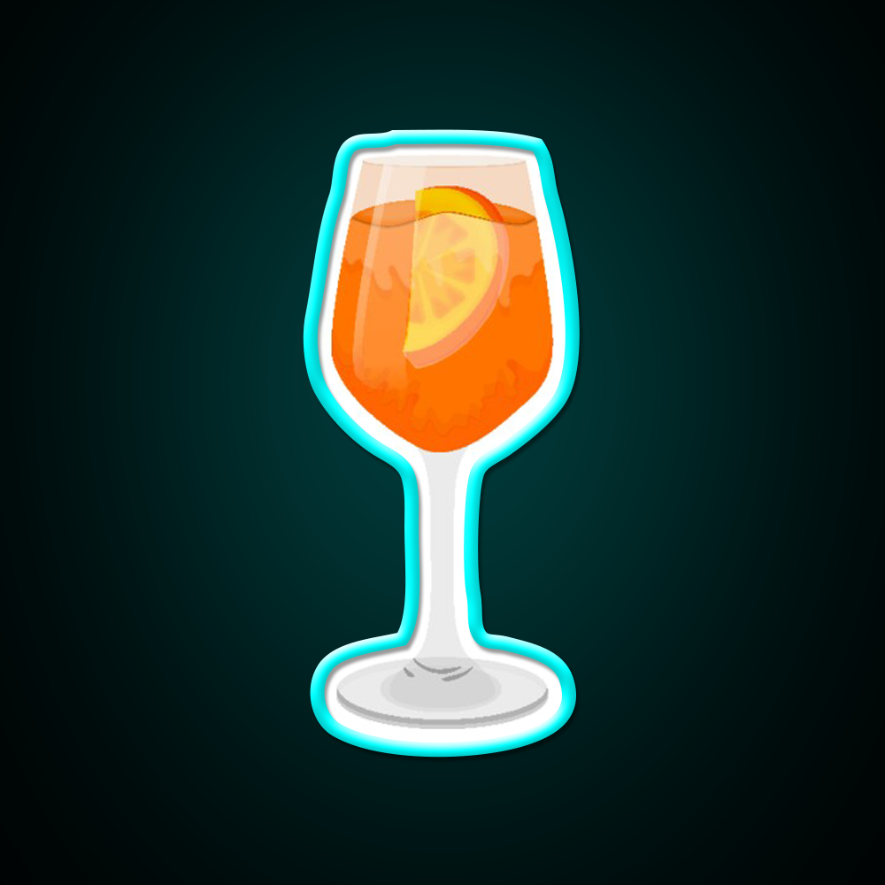 Aperol Spritz Art Design Cocktail Bar Decor Led Neon Sign Rgb Color - Size and dimension reference