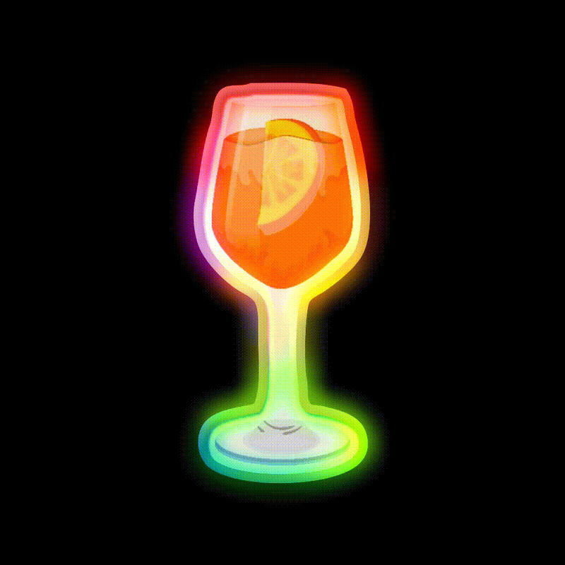 Aperol Spritz Art Design Cocktail Bar Decor Led Neon Sign Rgb Color - LED neon sign close-up detail