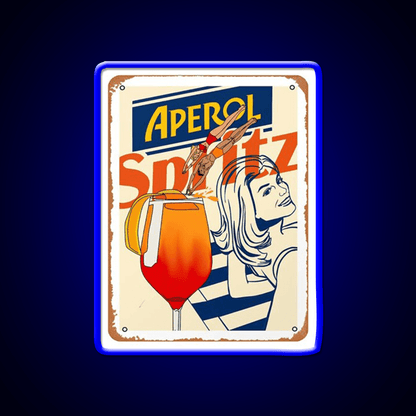 Aperol Spritz Art Print Cocktail Bar Decor Led Neon Sign Rgb Color - Shineneon