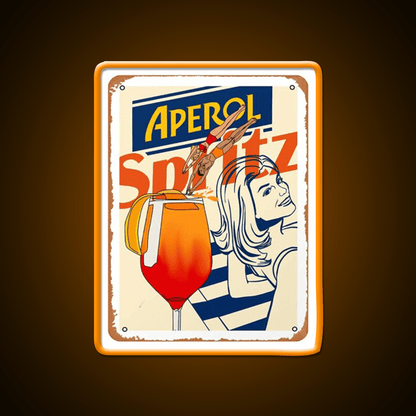 Aperol Spritz Art Print Cocktail Bar Decor Led Neon Sign Rgb Color - Shineneon