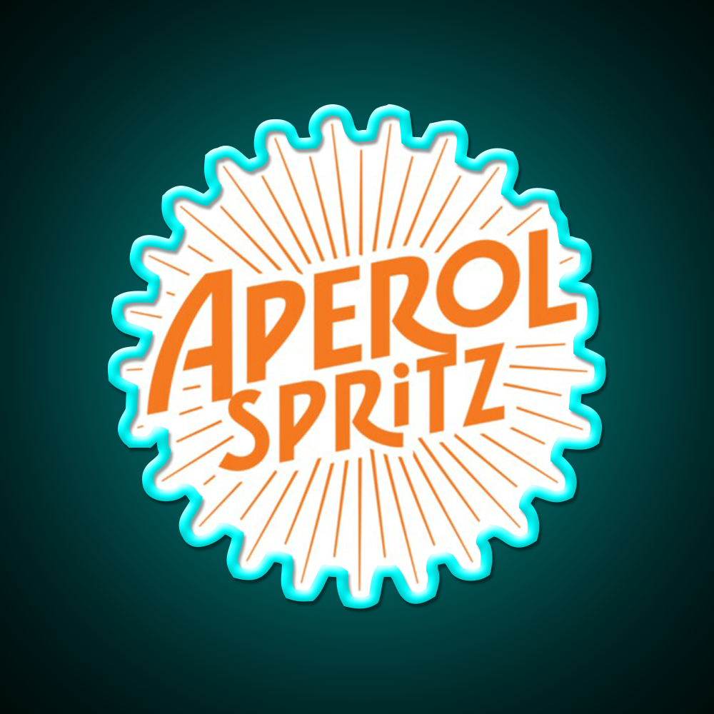 Aperol Spritz Beer Cocktail Bar Decor Led Neon Sign Rgb Color - Size and dimension reference