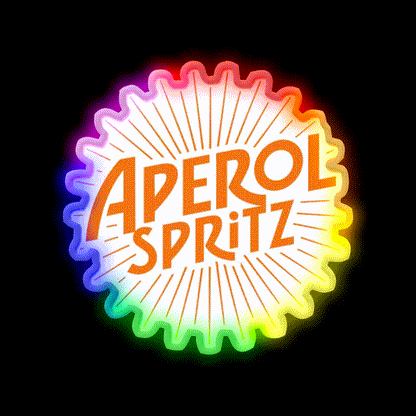 Aperol Spritz Beer Cocktail Bar Decor Led Neon Sign Rgb Color - LED neon sign close-up detail
