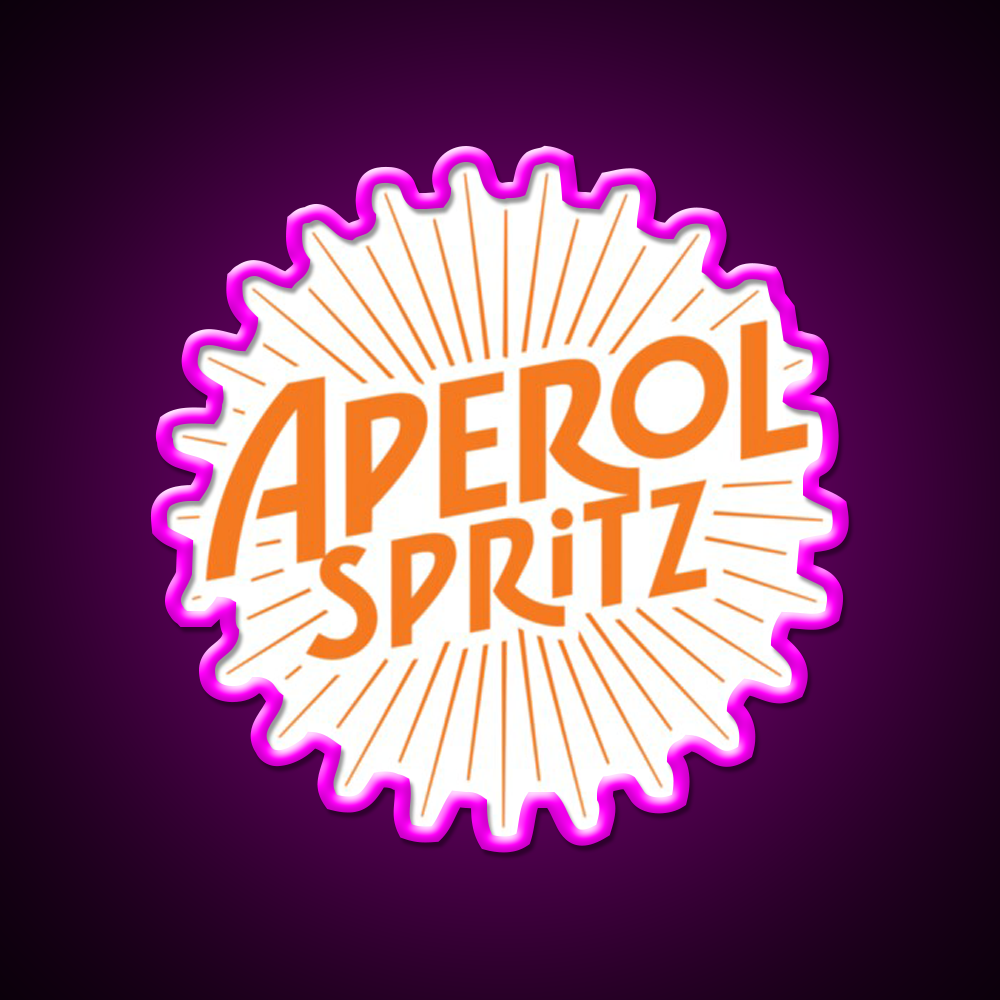 Aperol Spritz Beer Cocktail Bar Decor Led Neon Sign Rgb Color - Neon sign mounted on wall in room