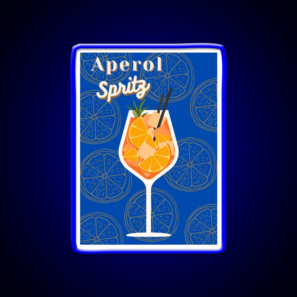 Aperol Spritz Blue Cocktail Bar Decor Led Neon Sign Rgb Color - LED neon sign view 5