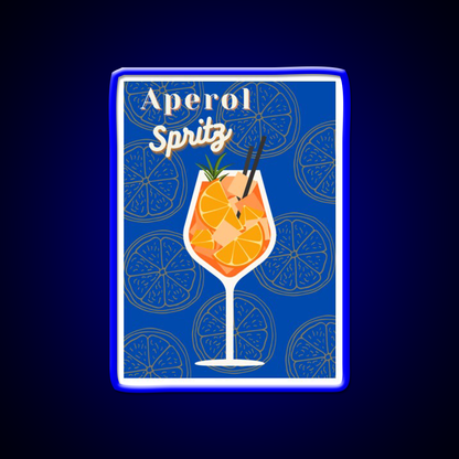 Aperol Spritz Blue Cocktail Bar Decor Led Neon Sign Rgb Color - LED neon sign view 5
