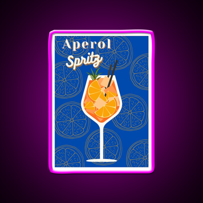 Aperol Spritz Blue Cocktail Bar Decor Led Neon Sign Rgb Color - Neon sign mounted on wall in room