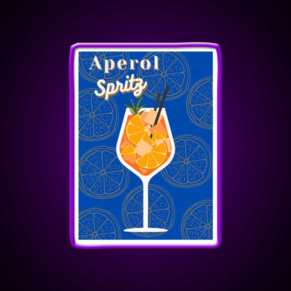 Aperol Spritz Blue Cocktail Bar Decor Led Neon Sign Rgb Color - LED neon sign view 9