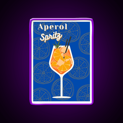 Aperol Spritz Blue Cocktail Bar Decor Led Neon Sign Rgb Color - Shineneon