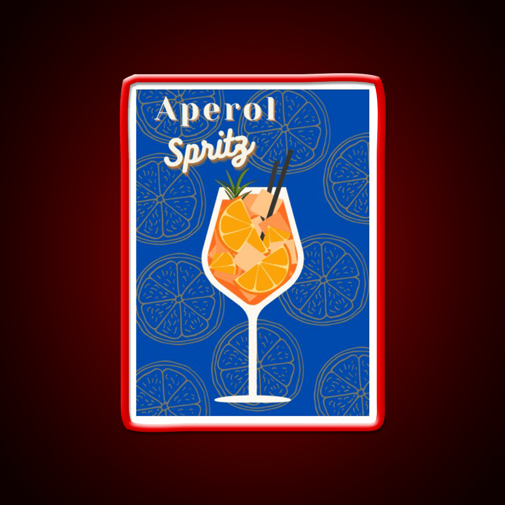 Aperol Spritz Blue Cocktail Bar Decor Led Neon Sign Rgb Color - Shineneon