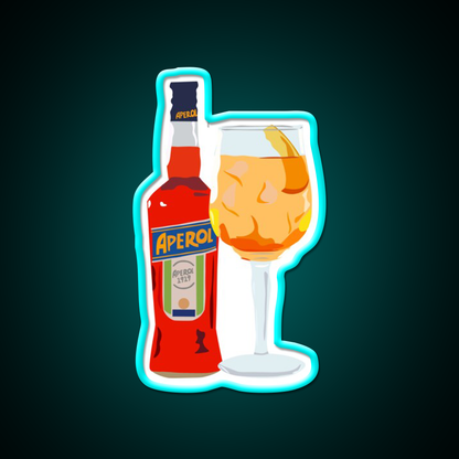 Aperol Spritz Cocktail Bar Decor Led Neon Sign Neon Party Sign Rgb Color - Size and dimension reference