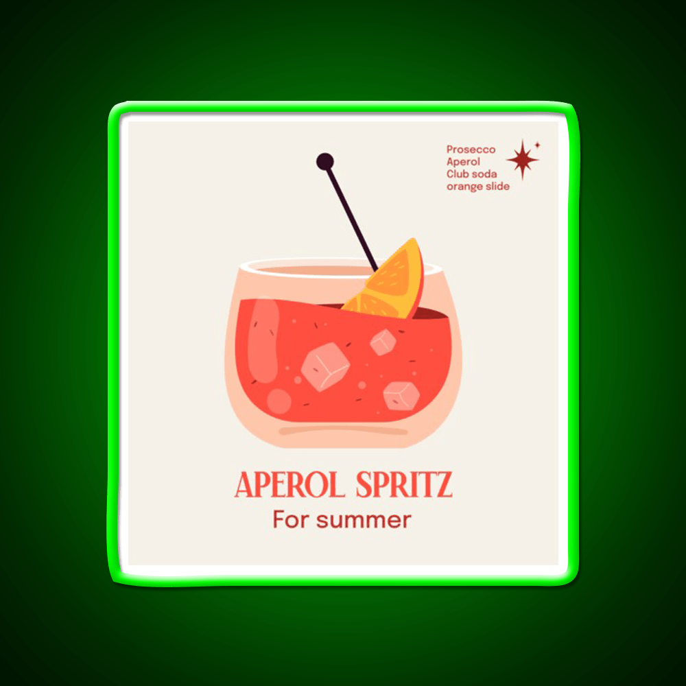 Aperol Spritz Cocktail Bar Decor Led Neon Sign Rgb Color - Shineneon