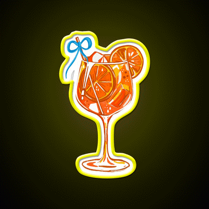 Aperol Spritz Cocktail Design Cocktail Bar Decor Led Neon Sign Rgb Color - Custom LED neon sign front view