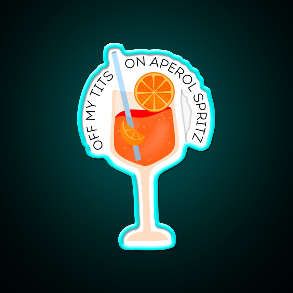 Aperol Spritz Drink Cocktail Bar Decor Led Neon Sign Rgb Color - Size and dimension reference