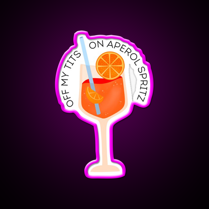 Aperol Spritz Drink Cocktail Bar Decor Led Neon Sign Rgb Color - Neon sign mounted on wall in room