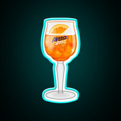 Aperol Spritz In A Glass Cocktail Bar Decor Led Neon Sign Rgb Color - Size and dimension reference