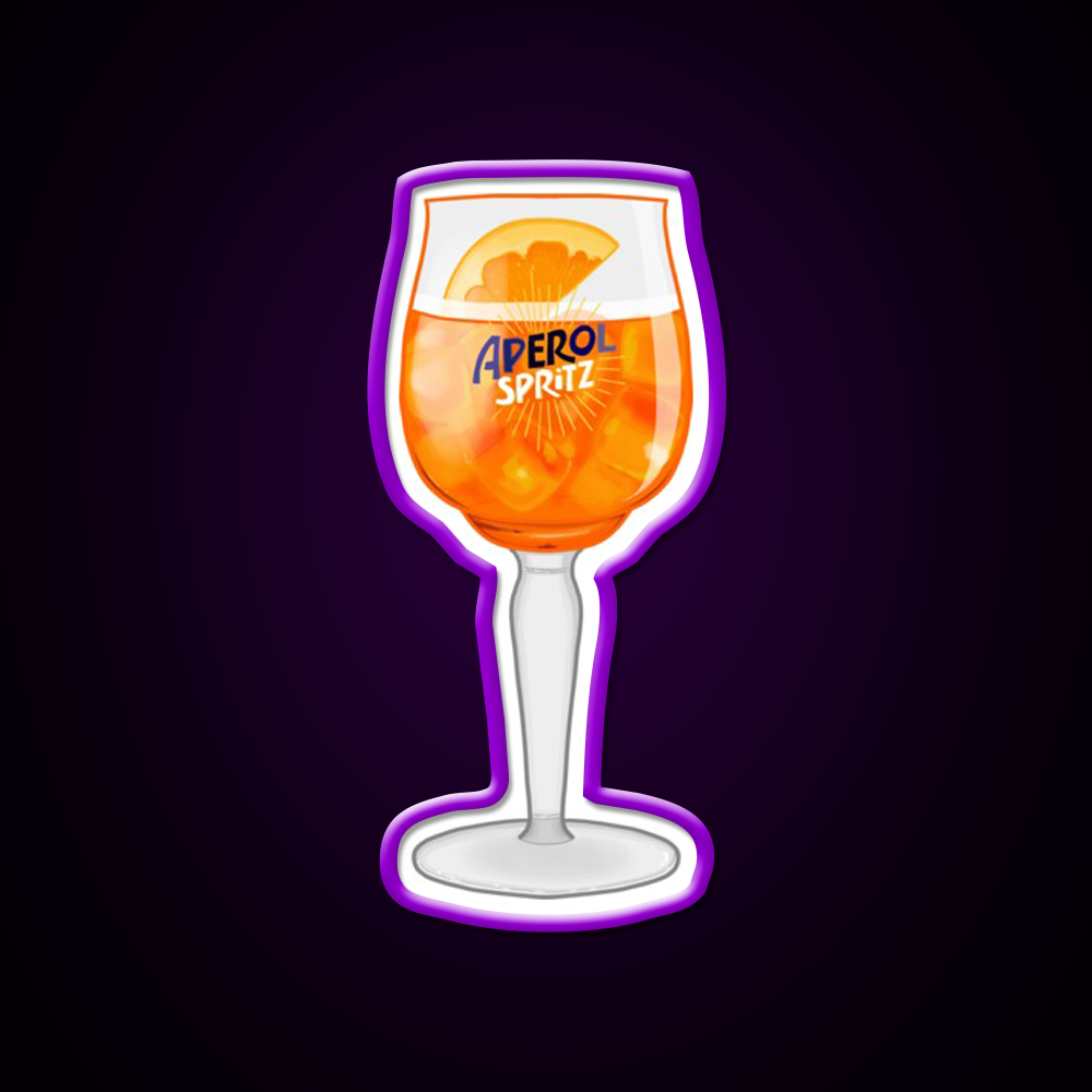 Aperol Spritz In A Glass Cocktail Bar Decor Led Neon Sign Rgb Color - LED neon sign view 9