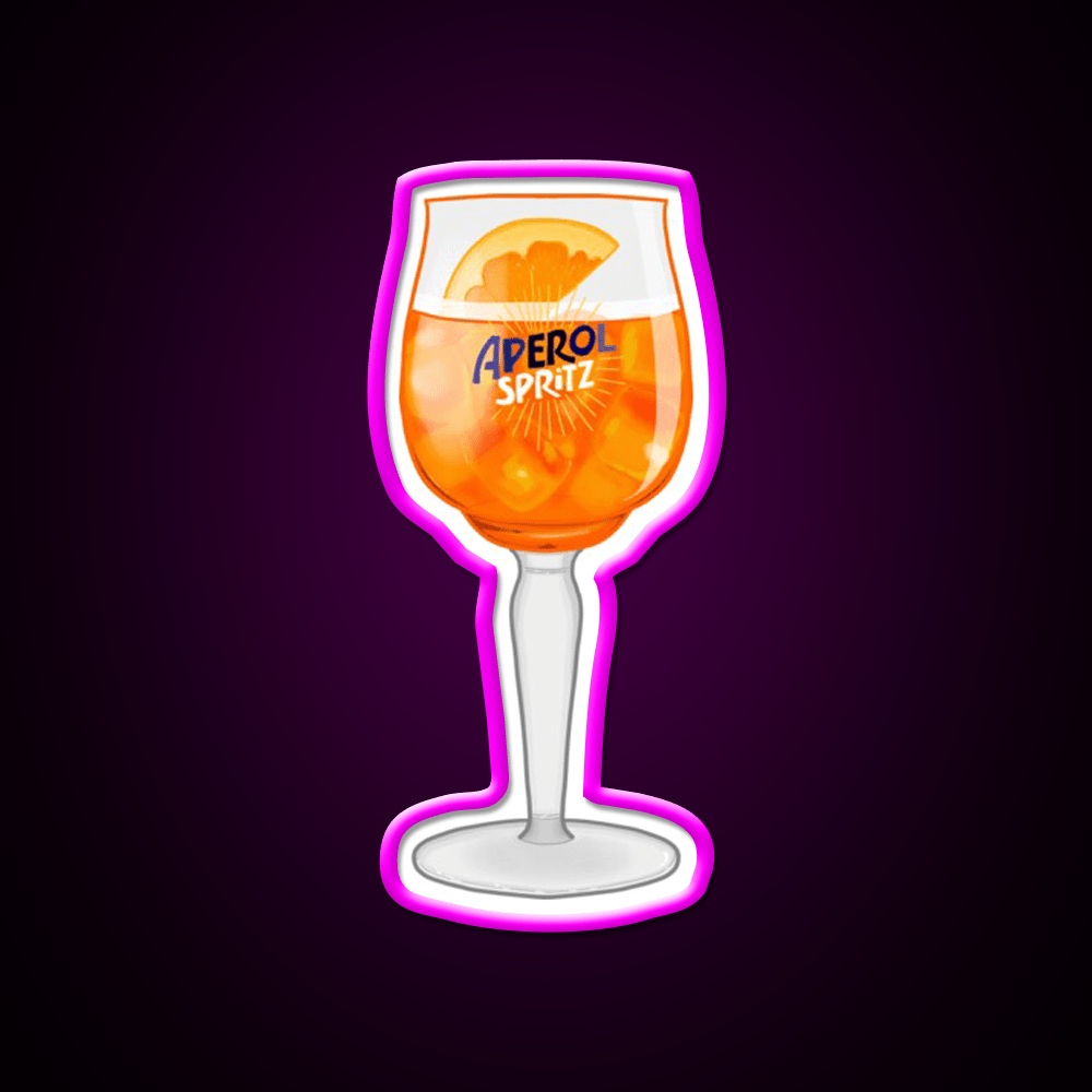 Aperol Spritz In A Glass Cocktail Bar Decor Led Neon Sign Rgb Color - Shineneon