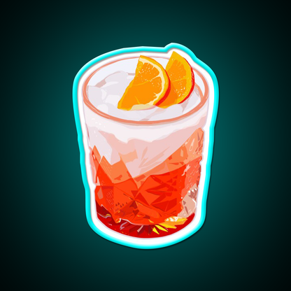 Aperol Spritz In A Glass Drink Cocktail Bar Decor Led Neon Sign Rgb Color - Size and dimension reference