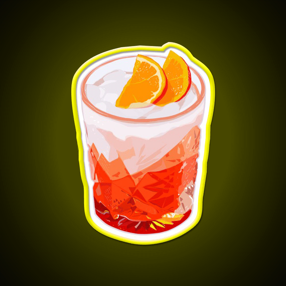 Aperol Spritz In A Glass Drink Cocktail Bar Decor Led Neon Sign Rgb Color - Custom LED neon sign front view