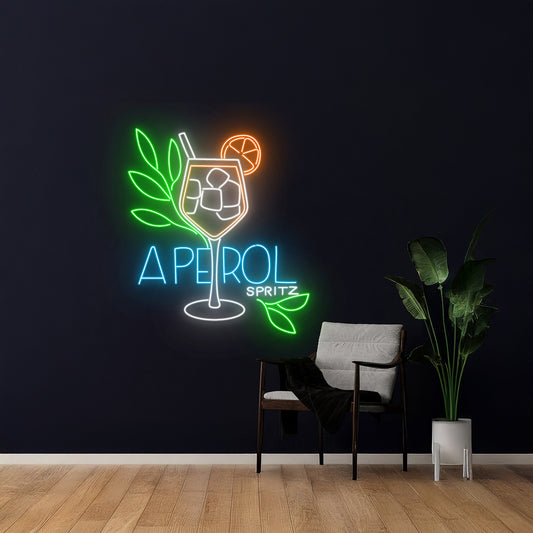 Aperol Spritz Led Sign Cocktail Neon Light