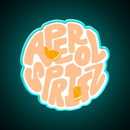 Aperol Spritz Orange Cocktail Bar Decor Led Neon Sign Rgb Color - Size and dimension reference