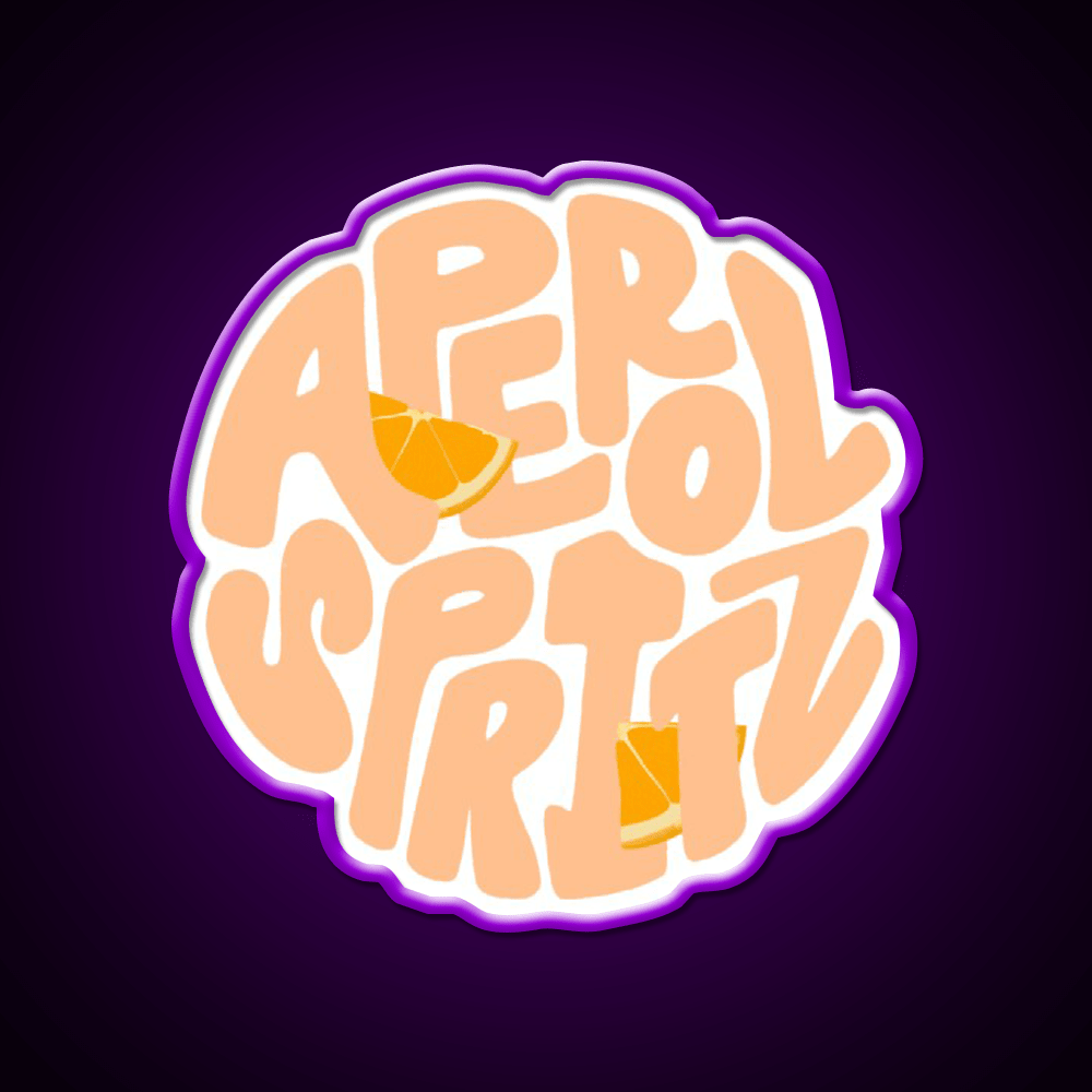 Aperol Spritz Orange Cocktail Bar Decor Led Neon Sign Rgb Color - Shineneon