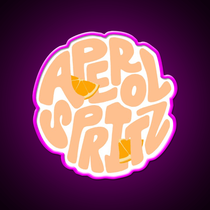 Aperol Spritz Orange Cocktail Bar Decor Led Neon Sign Rgb Color - Shineneon