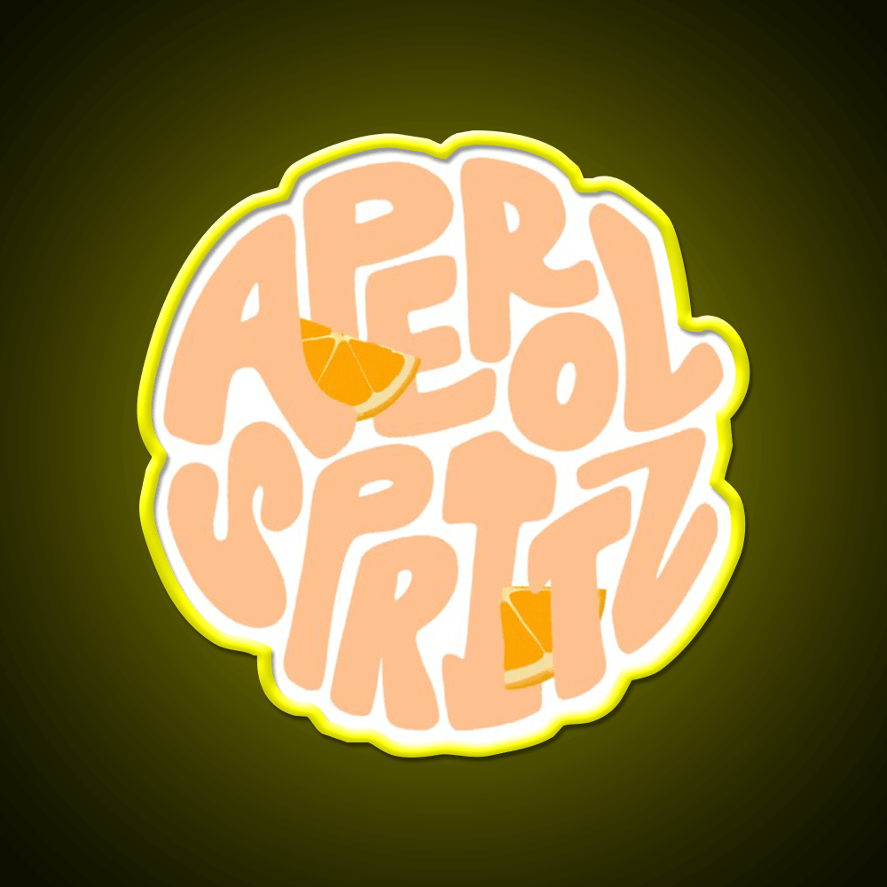 Aperol Spritz Orange Cocktail Bar Decor Led Neon Sign Rgb Color - Shineneon