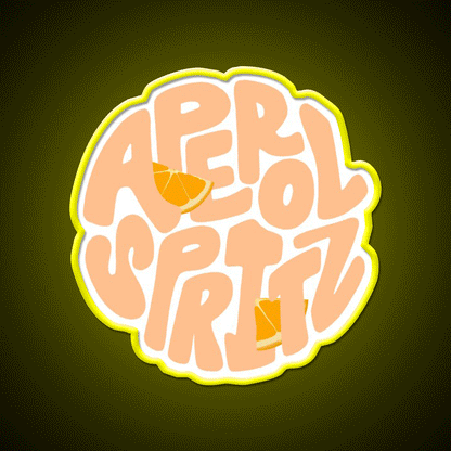 Aperol Spritz Orange Cocktail Bar Decor Led Neon Sign Rgb Color - Custom LED neon sign front view